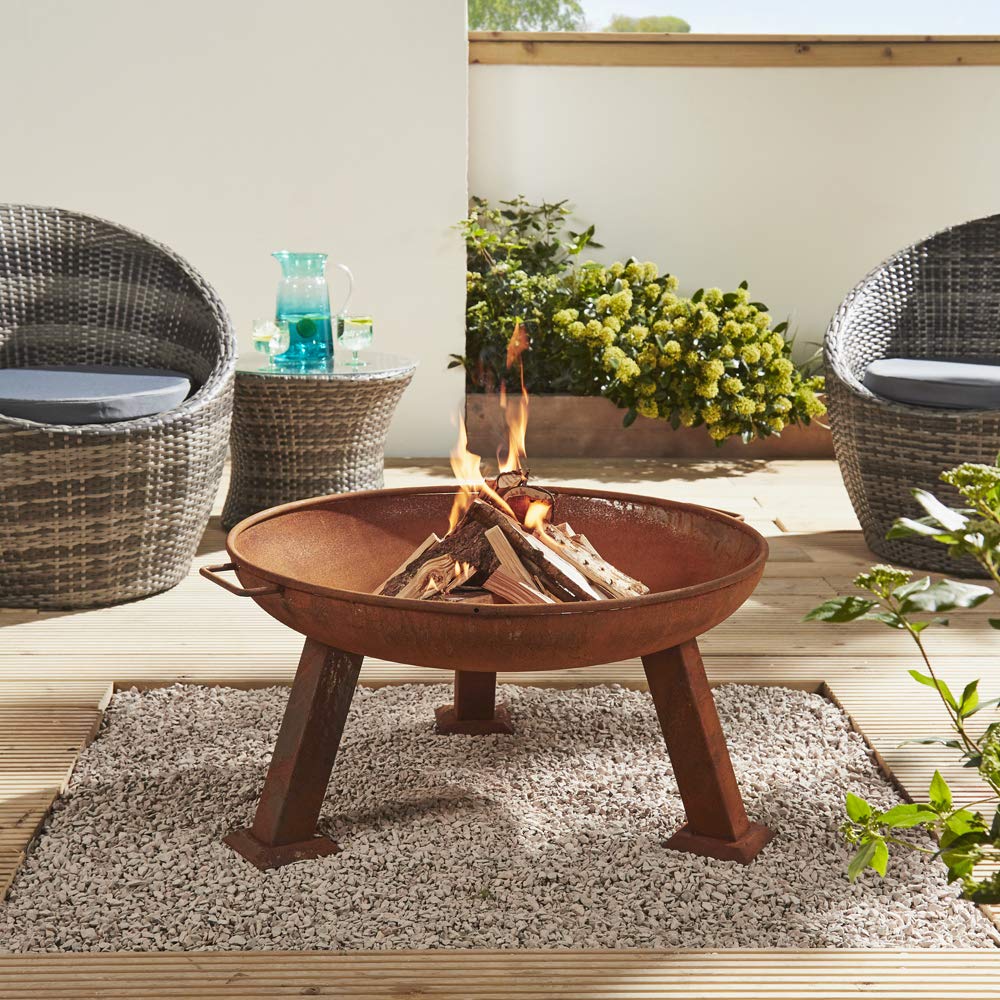 Fire Pit Cast Iron 74cm Diameter - Seasoned Logs Surrey