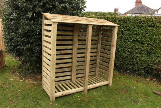 Double Tall Slatted Log Store