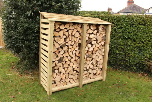 Double Tall Slatted Log Store