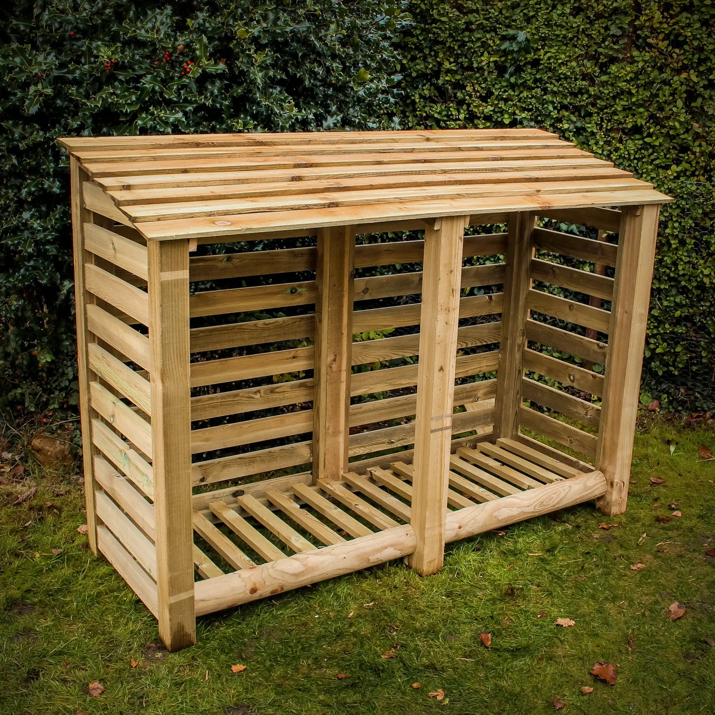 Large Slatted Log Store