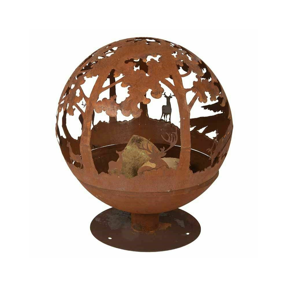 Fire Pit Globe Cast Iron Fallen Fruits Globe